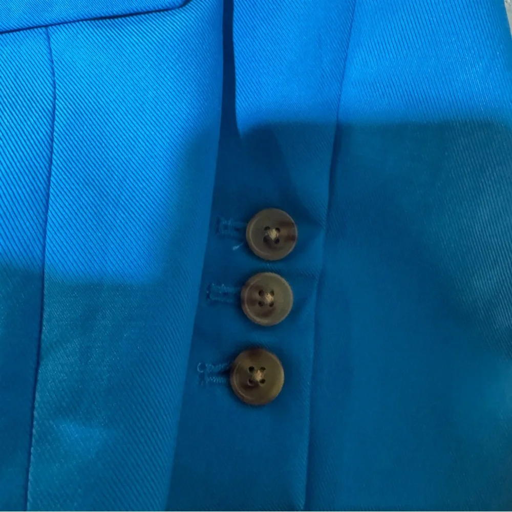 Mango MNG NWT Vibrant Blue Blazer Size Large Corpcore Cotton Versatile Going Out